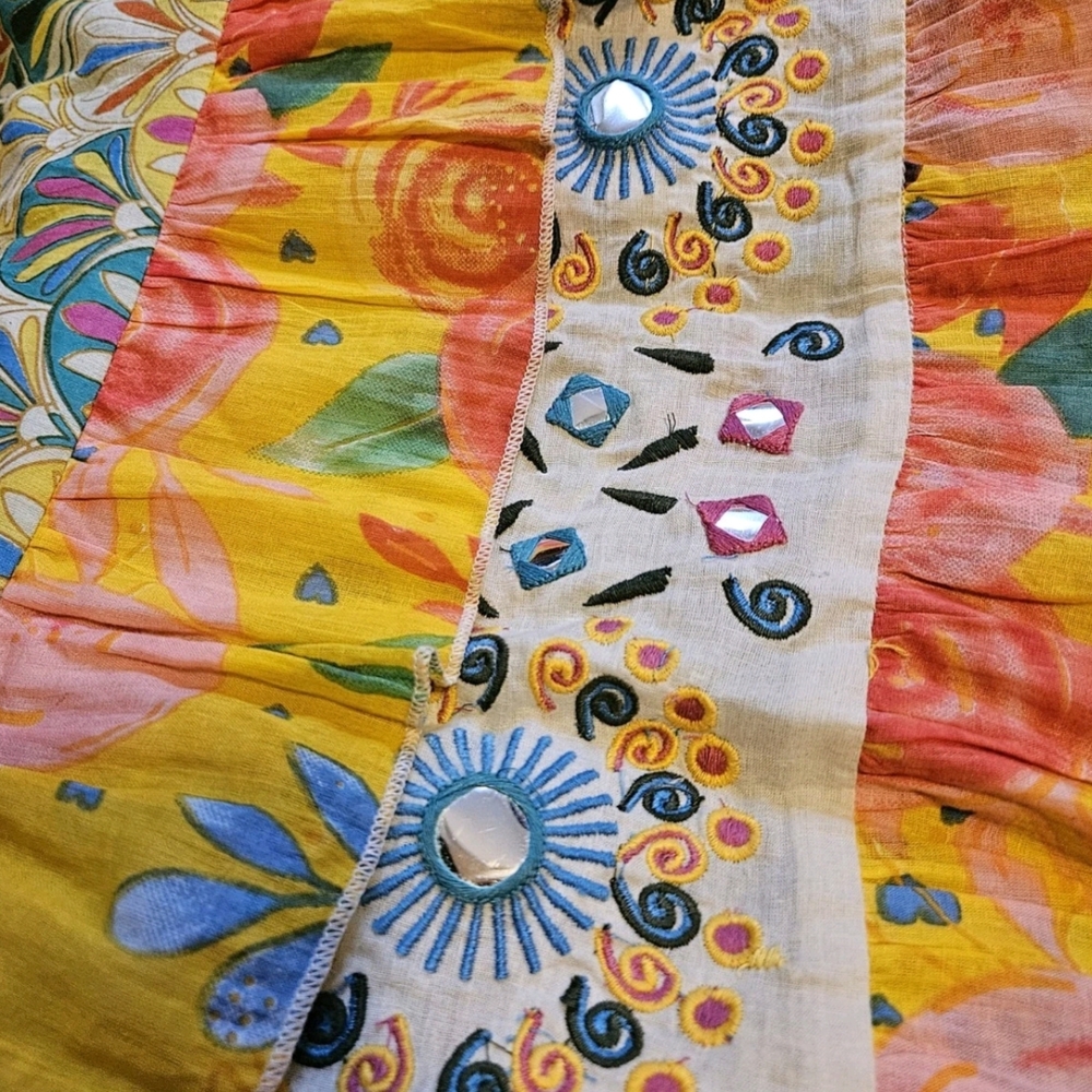 NWT- Beatnik Philosophy Colorful Mirrored Tiered Dress-Size Medium - Picture 15 of 17
